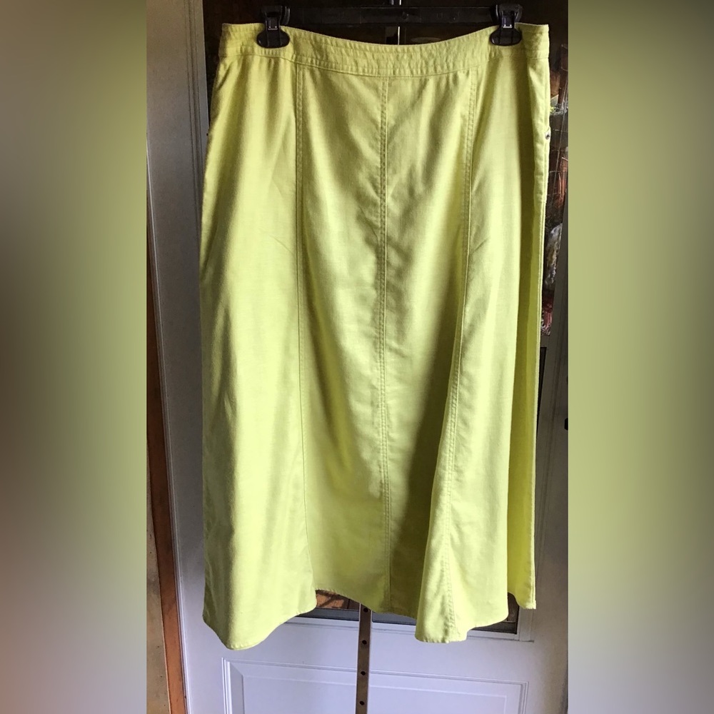 Sigrid Olsen Retro Lime Green Skirt - image 1
